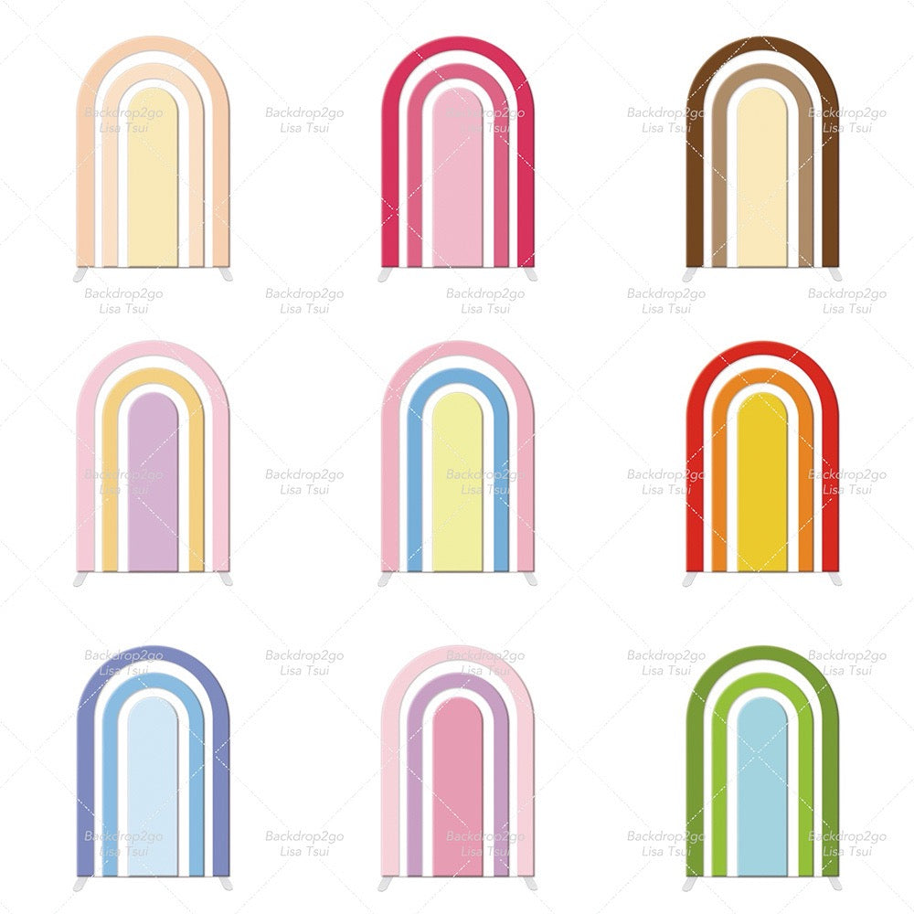 5x7.5ft Hollow Collapsible Rainbow Arch Party Photo Booth Backdrop Stand