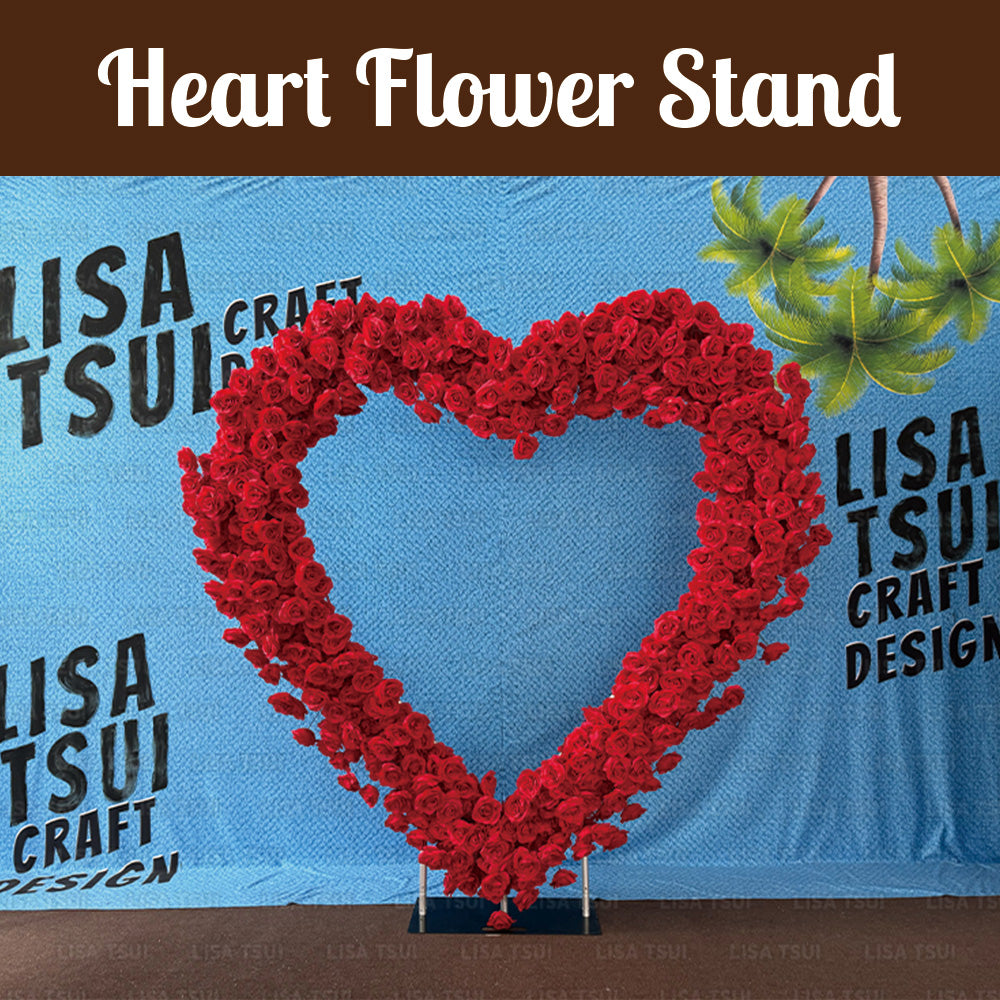 6.5ft Heart Shape Stand Arch Backdrop Loop Heart Flower Backdrop Stand