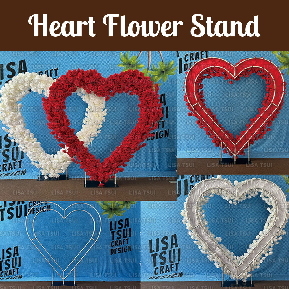 6.5ft Heart Shape Stand Arch Backdrop Loop Heart Flower Backdrop Stand