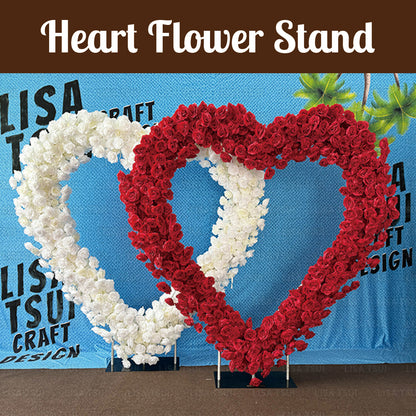 6.5ft Heart Shape Stand Arch Backdrop Loop Heart Flower Backdrop Stand