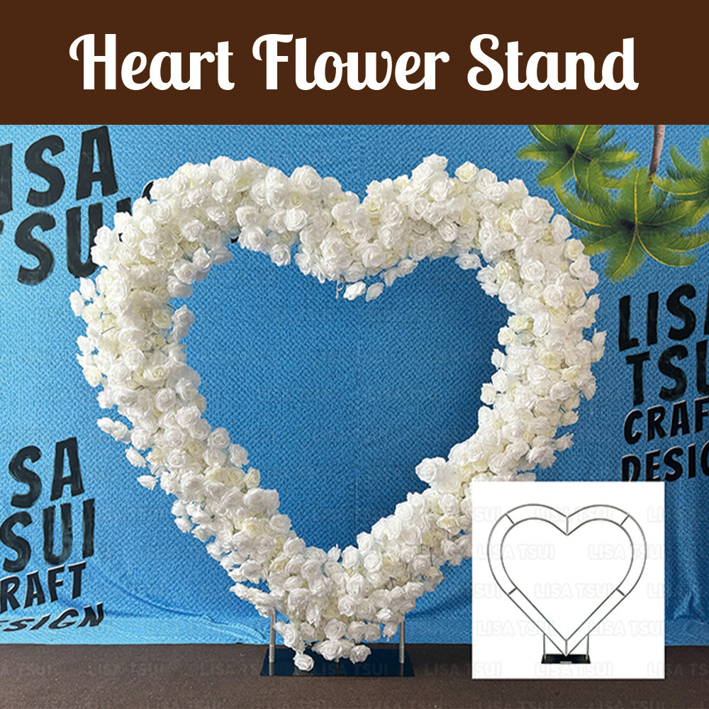 6.5ft Heart Shape Stand Arch Backdrop Loop Heart Flower Backdrop Stand