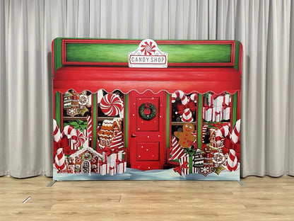 Pillowcase Tension Backdrop Christmas Candy Shop