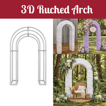 3D Arch Door Ruched Fabric Cover Arch Stand for Baby Shower Backdrop Wedding Decor