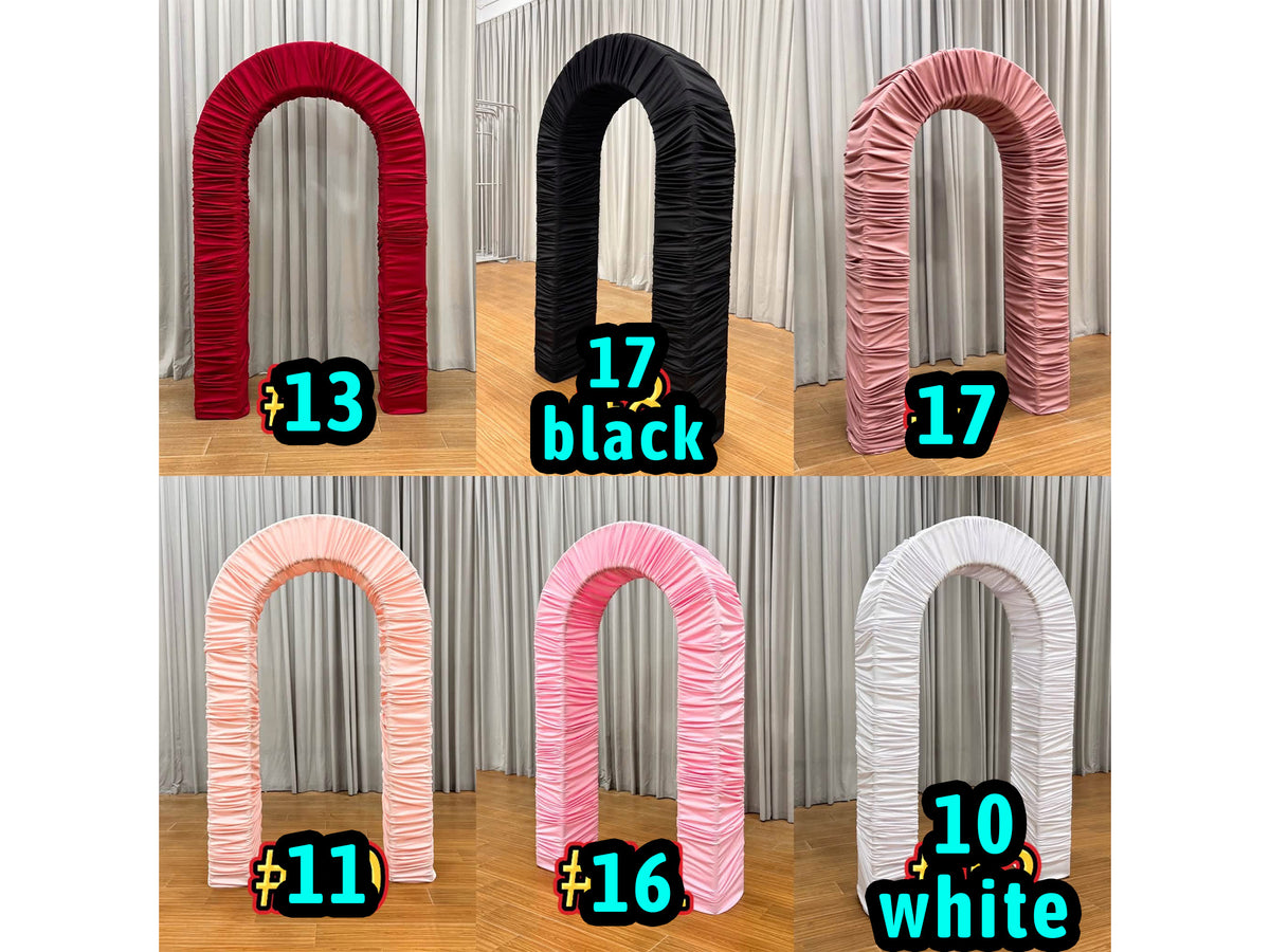 3D Arch Door Ruched Fabric Cover Arch Stand for Baby Shower Backdrop Wedding Decor