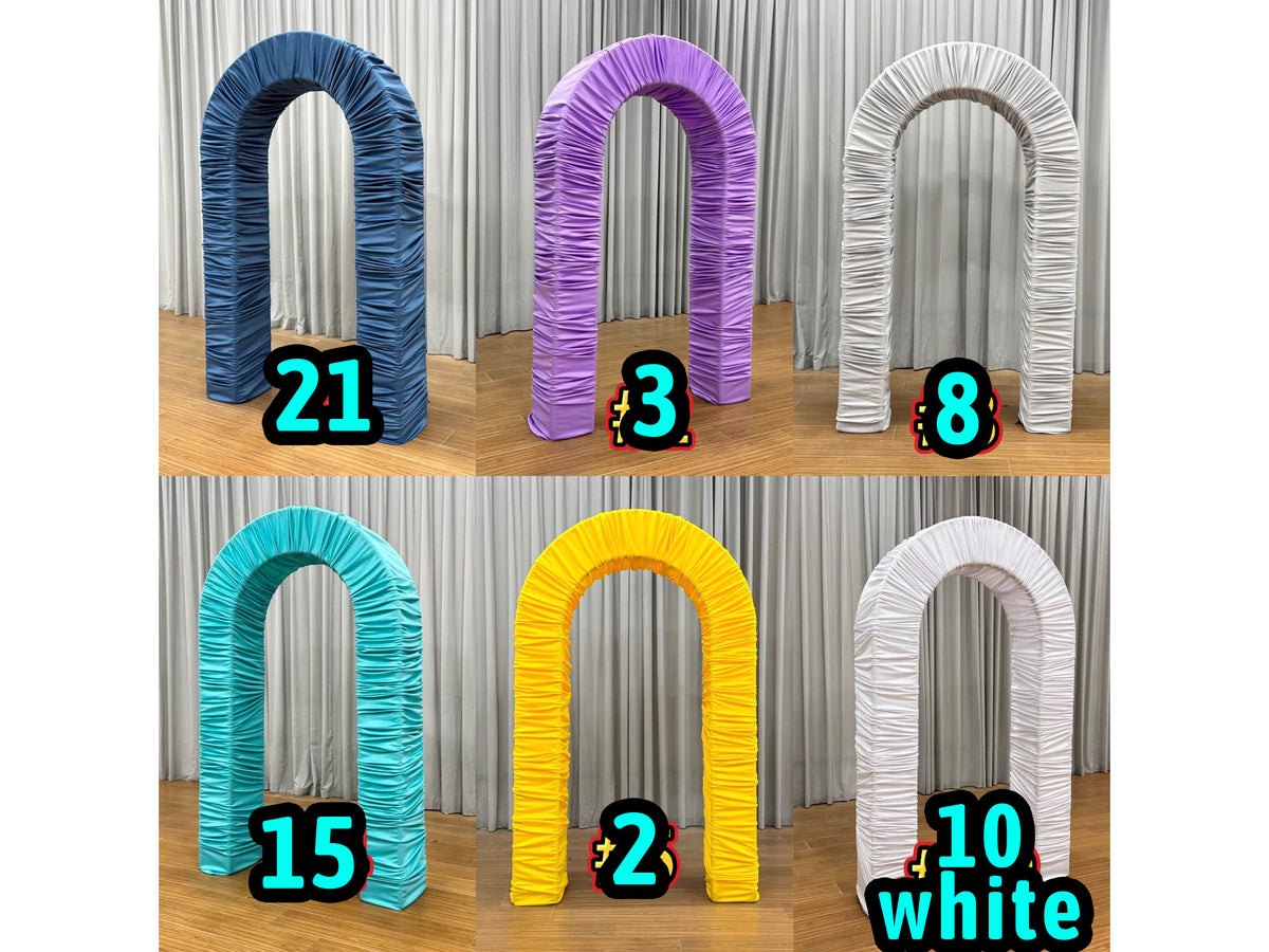 3D Arch Door Ruched Fabric Cover Arch Stand for Baby Shower Backdrop Wedding Decor