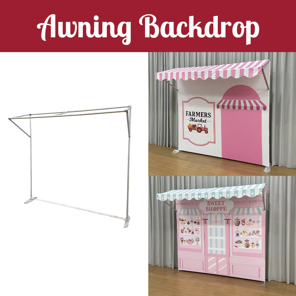 Awning Backdrop Candy shop backdrop Party Frame Stand – Backdrop2go