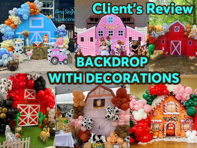 6ft/7ft Barn Backdrop Stand | Birthday Party Decoration Prop