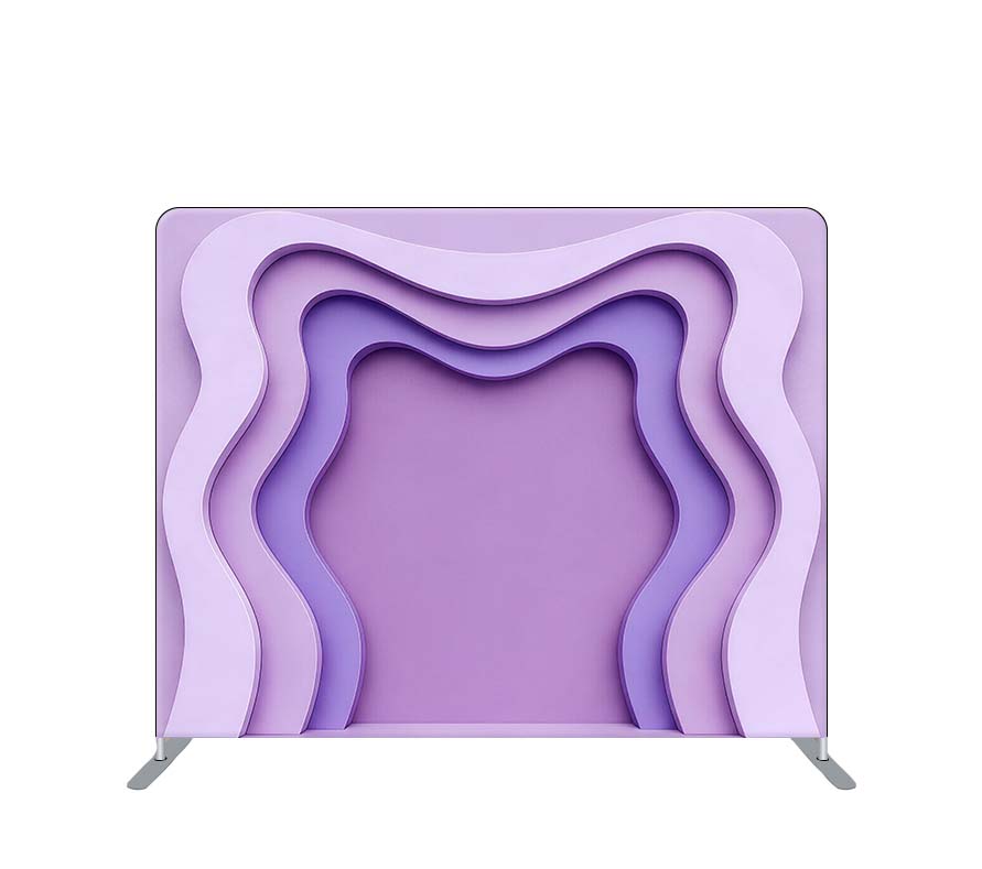 Pillowcase Tension Backdrop Dark Purple Waved Wall Design – Backdrop2go