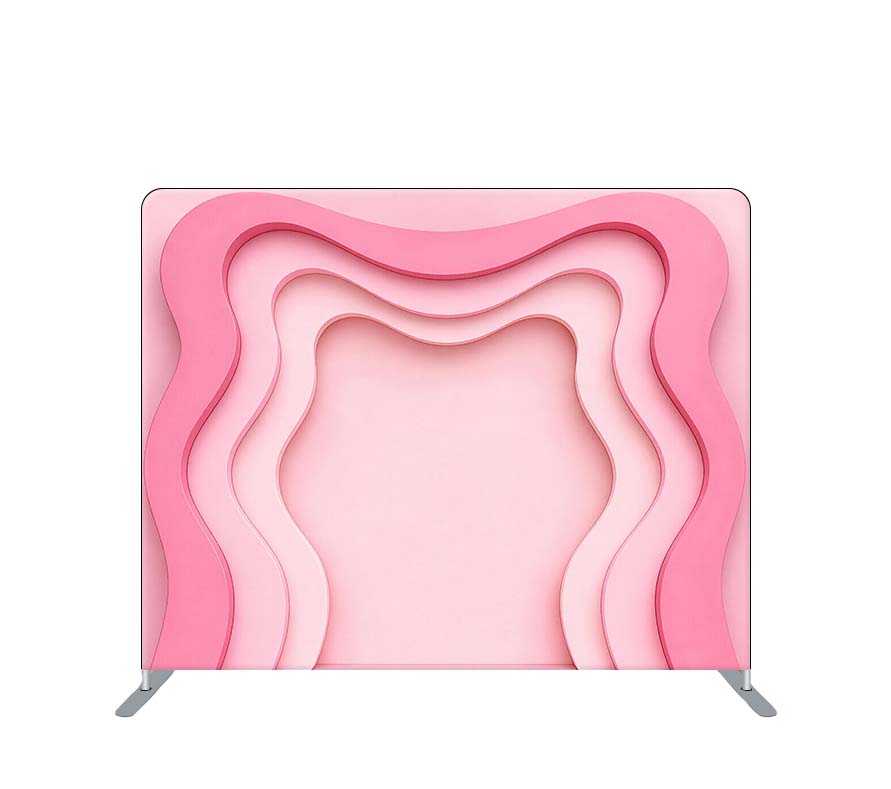 Pillowcase Tension Backdrop Light Pink Waved Wall Design – Backdrop2go