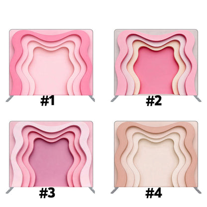 Pillowcase Tension Backdrop Light Pink Nude Waved Wall Design