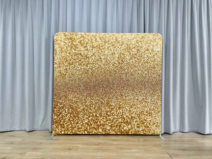 Pillowcase Tension Backdrop Gold Glitter Prined-Not Real Glitter Fabric- NOT SHINY