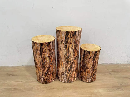 Tree Stump Round Cylinder Pedestal Cover