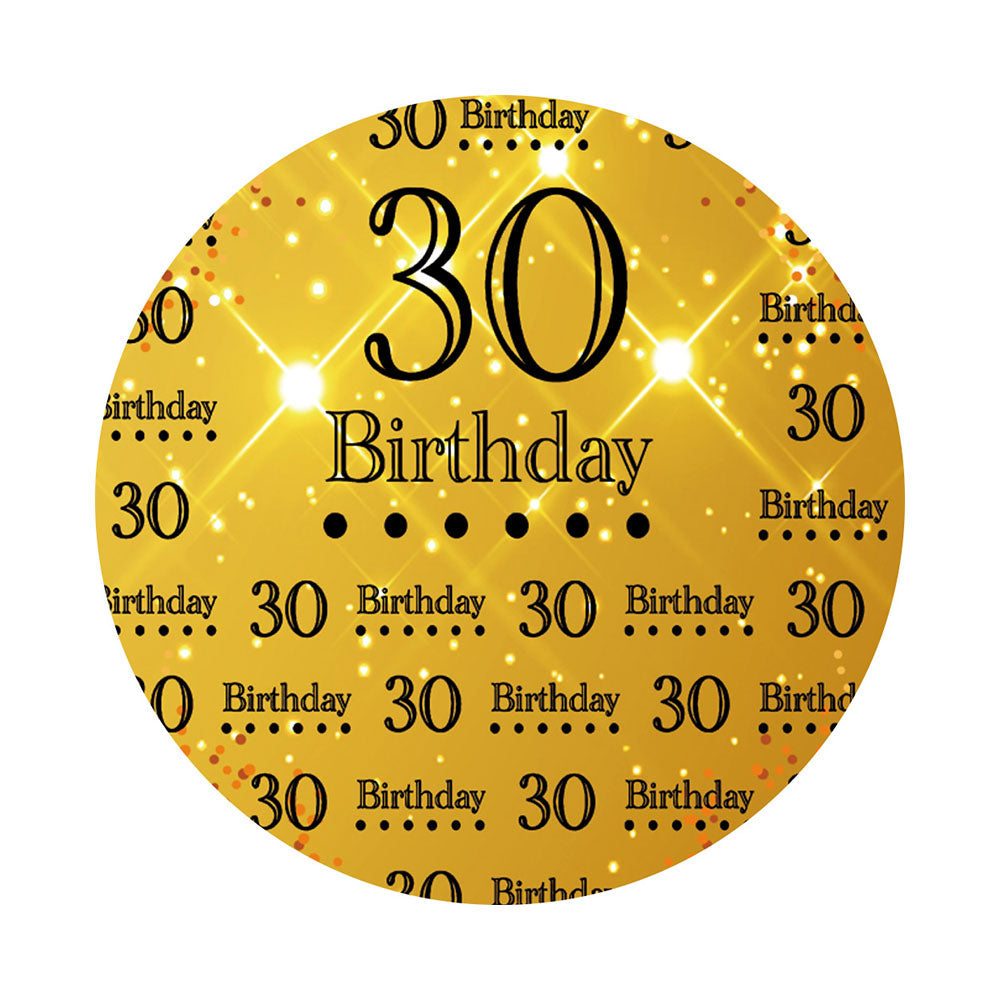 30th Birthday Golden Round Backdrop Cover