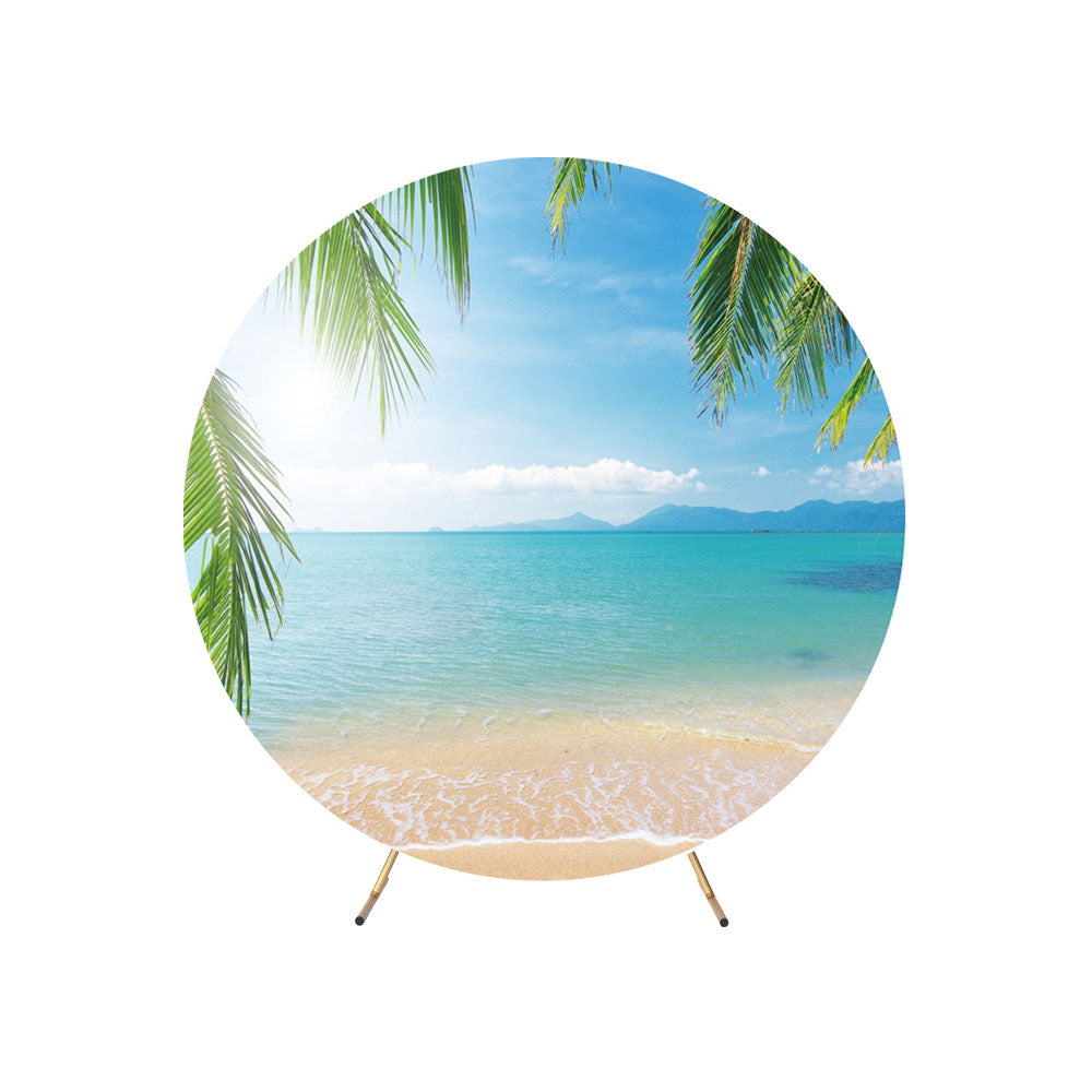 Aloha Summer Beach Round Backdrop Cover