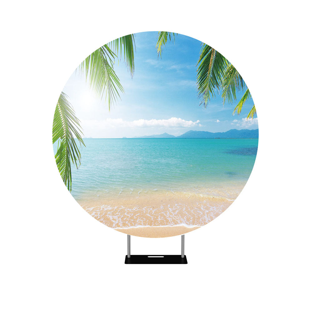 Aloha Summer Beach Round Backdrop Cover