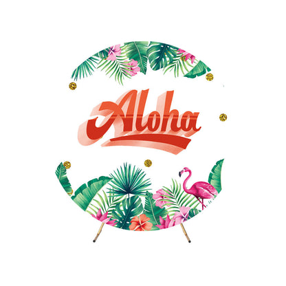 Aloha Summer Flamingo Round Backdrop Cover