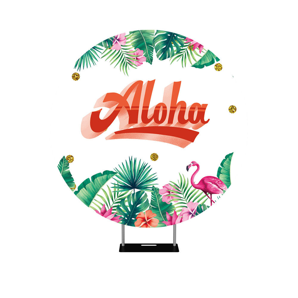 Aloha Summer Flamingo Round Backdrop Cover