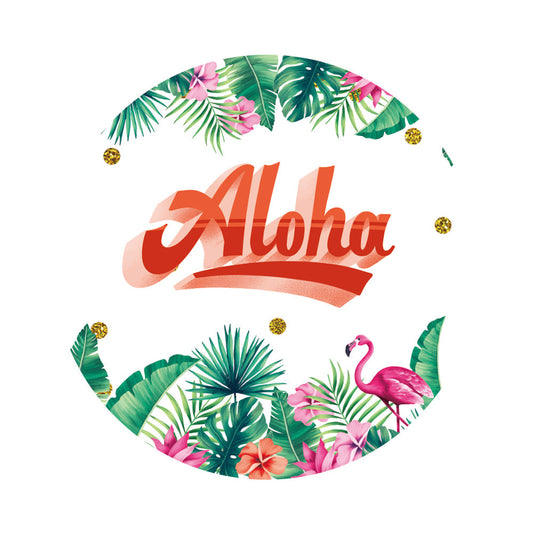 Aloha Summer Flamingo Round Backdrop Cover