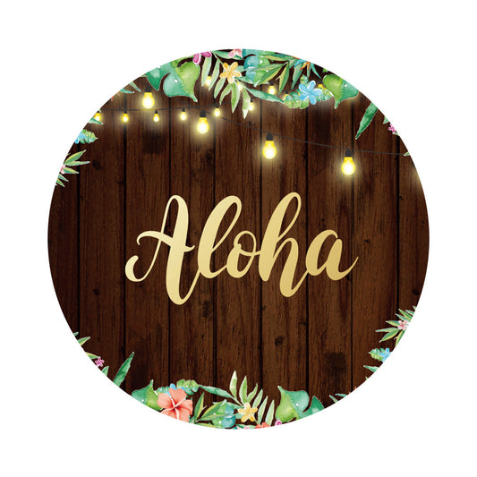 Aloha Wooden Round Backdrop Cover