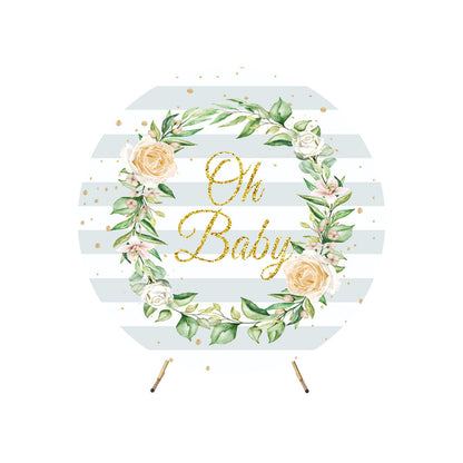 Baby Shower Floral for Round Backdrop Cover