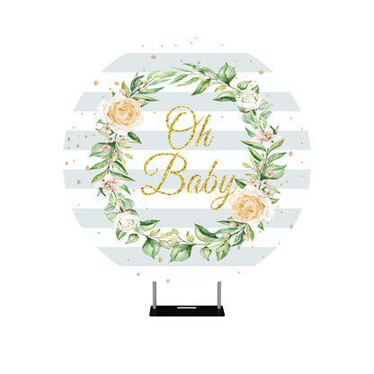 Baby Shower Floral for Round Backdrop Cover