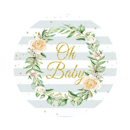 Baby Shower Floral for Round Backdrop Cover