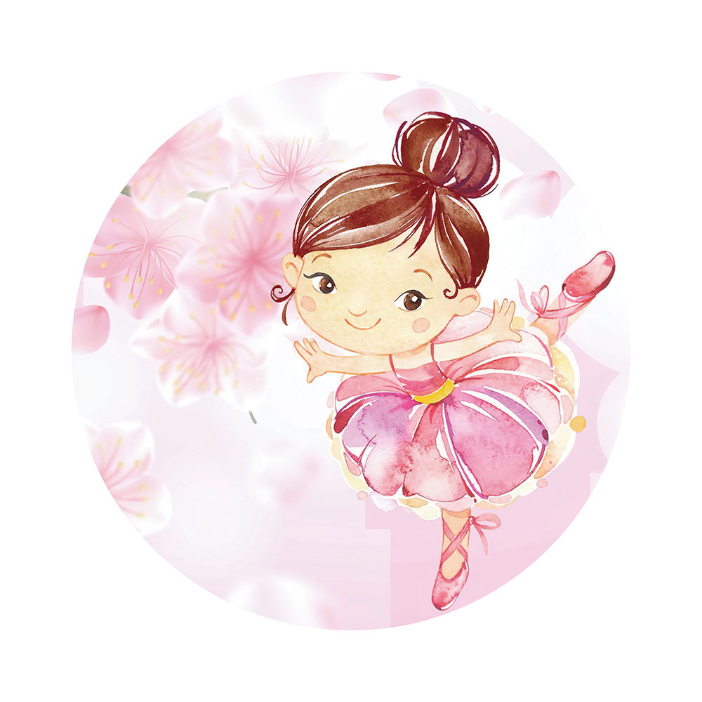 Ballerina Girls Theme Circle Backdrop Cover