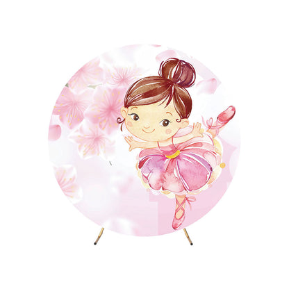 Ballerina Girls Theme Circle Backdrop Cover