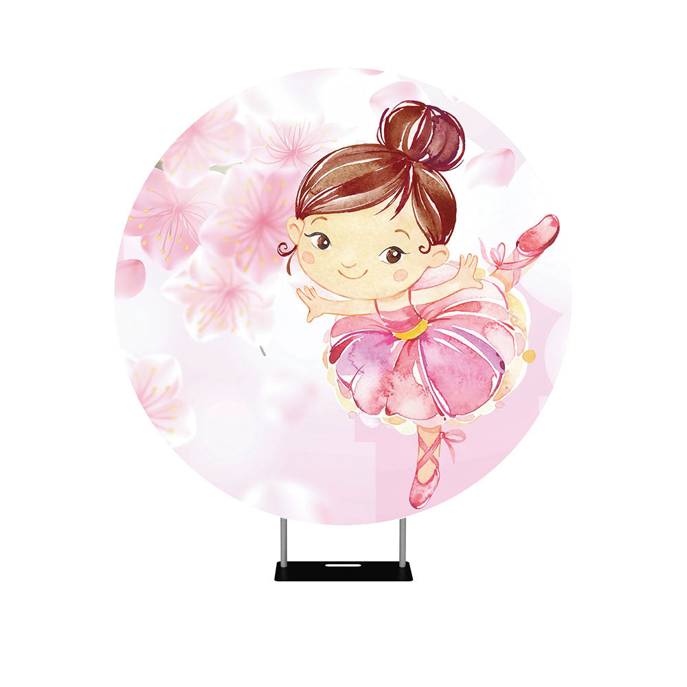 Ballerina Girls Theme Circle Backdrop Cover