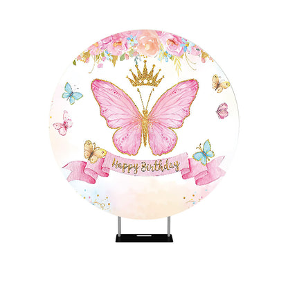 Birthday Butterfly Round Backdrop Cover