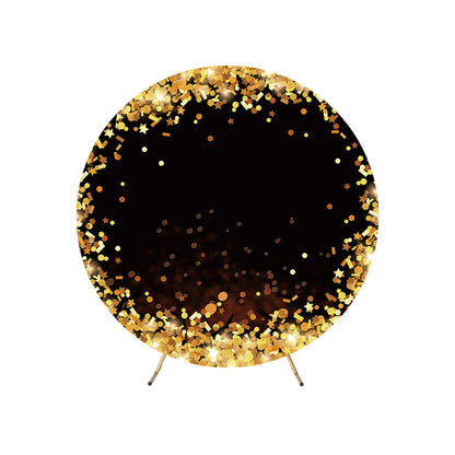 Bokeh Golden Glitter Round Backdrop Cover