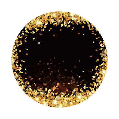 Bokeh Golden Glitter Round Backdrop Cover