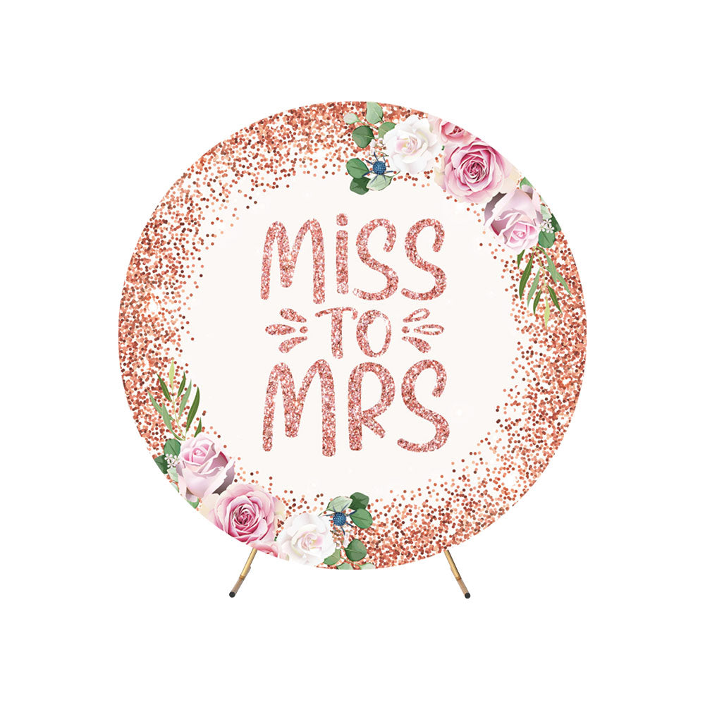 Bridal Shower Floral Round Backdrop Cover