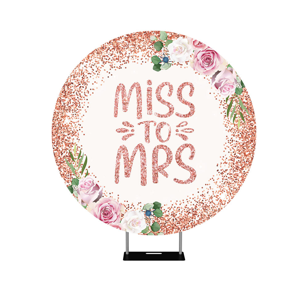 Bridal Shower Floral Round Backdrop Cover