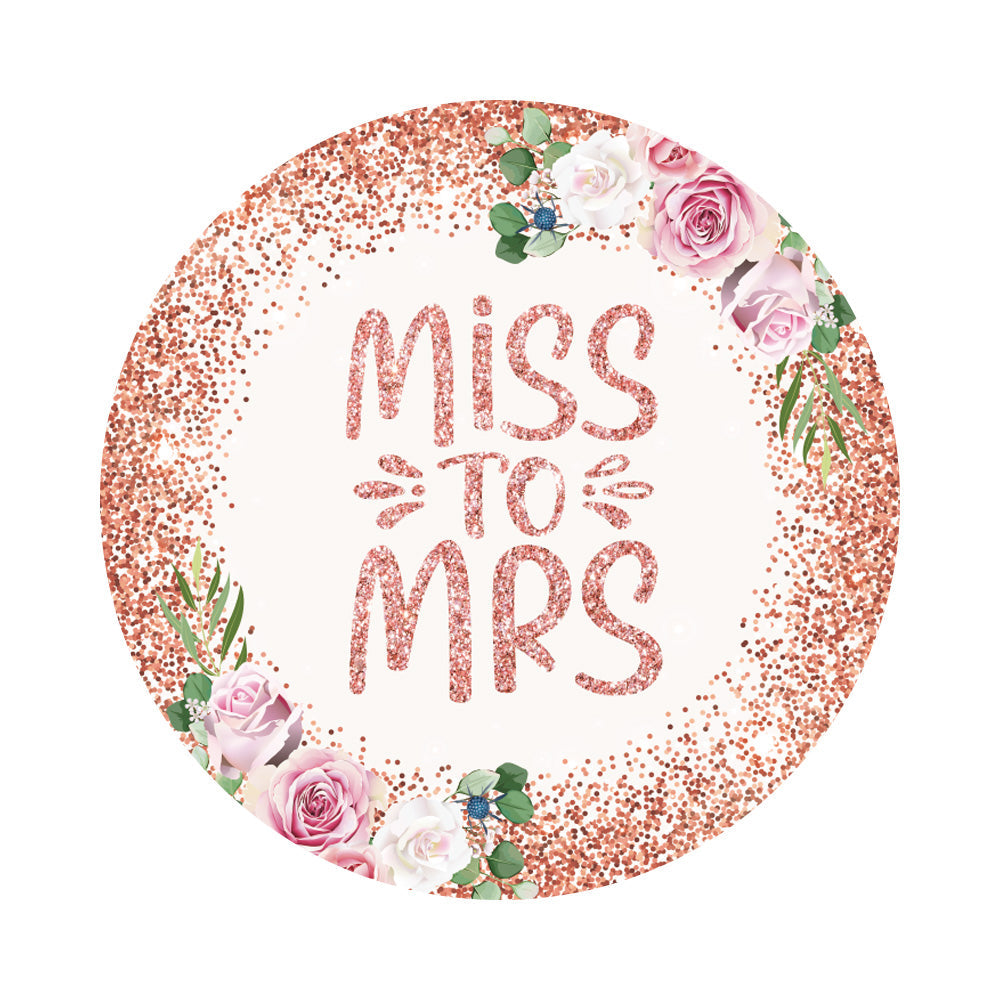 Bridal Shower Floral Round Backdrop Cover