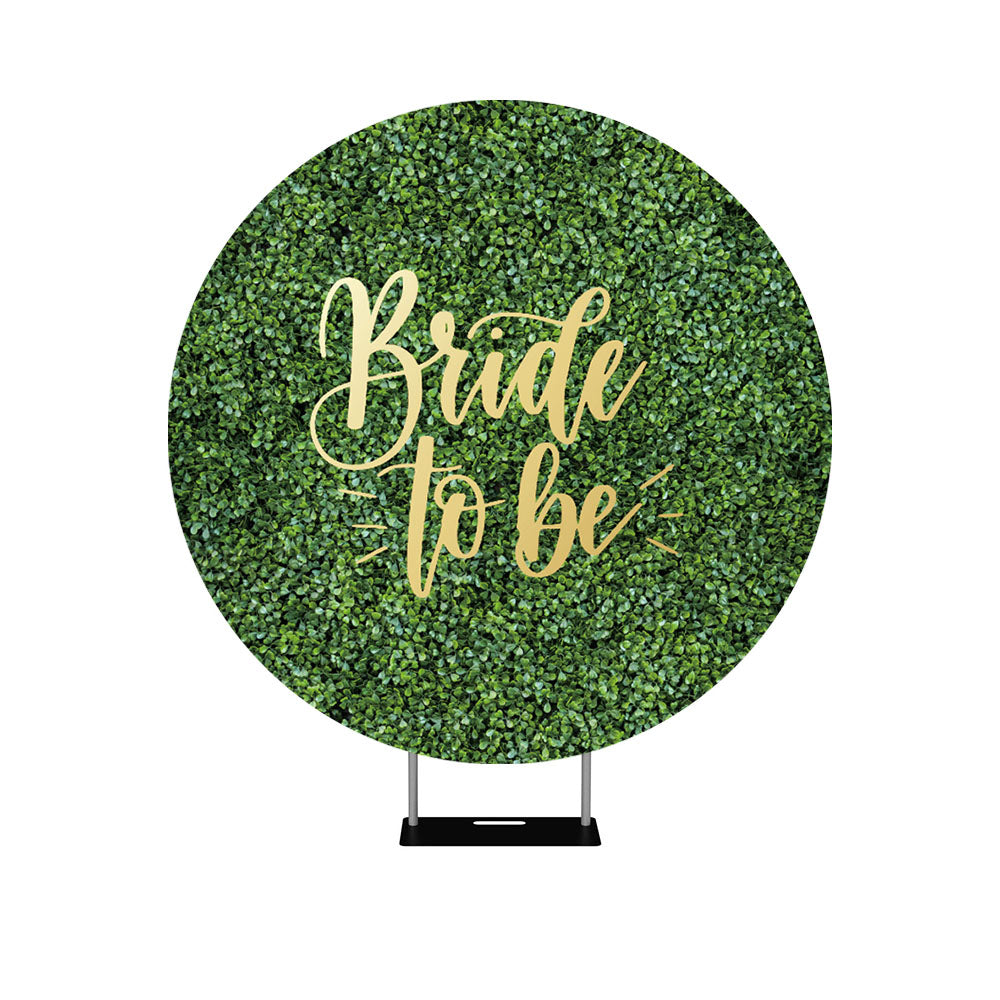 Bridal Shower Greenery Round Backdrop Cover