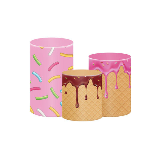 Photo of Candy Donuts Ice Cream Pedestal Cylinder Cover