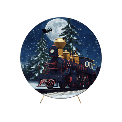 Christmas Night Personalized Round Backdrop Cover