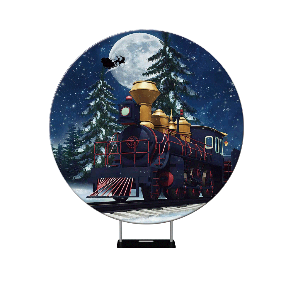 Christmas Night Personalized Round Backdrop Cover