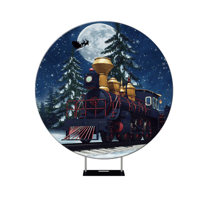 Christmas Night Personalized Round Backdrop Cover