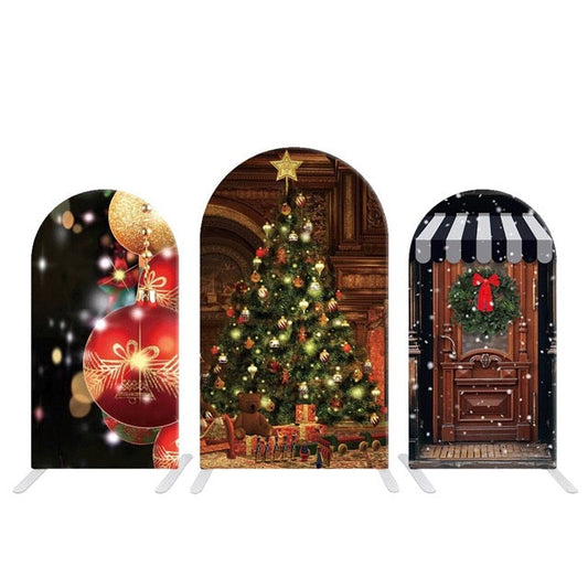 Christmas Shop with Tree Chiara Wall Arch Backdrop
