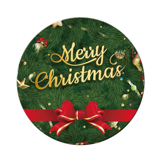 Christmas Tree with Gold Circle Personalized Backdrop Cover