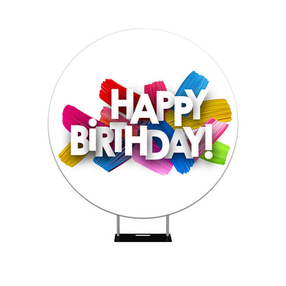 Colorful Birthday Round Backdrop Cover