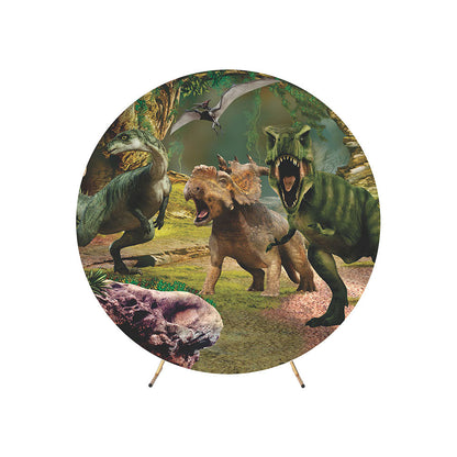 Dinosaur Park For Boys Round Backdrop Cover