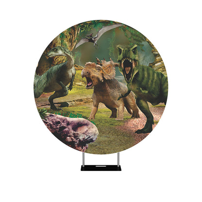 Dinosaur Park For Boys Round Backdrop Cover