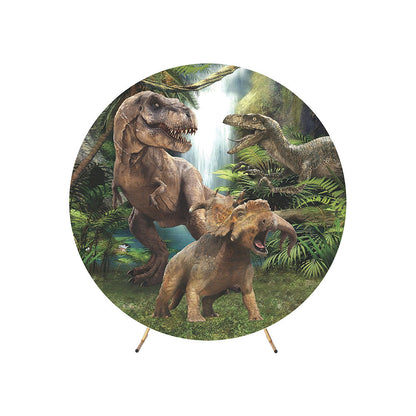 Dinosaur Theme For Boys Party Round Backdrop Cover
