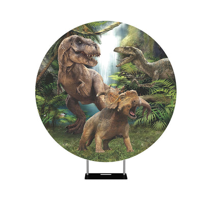 Dinosaur Theme For Boys Party Round Backdrop Cover