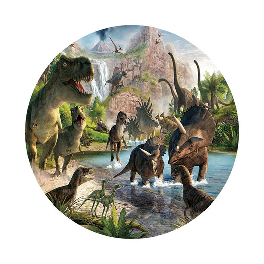 Dinosaur Theme Party Round Backdrop Cover