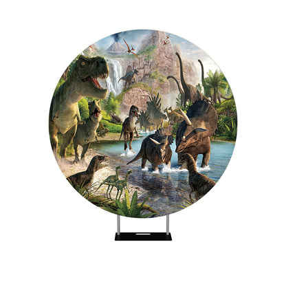 Dinosaur Theme Party Round Backdrop Cover