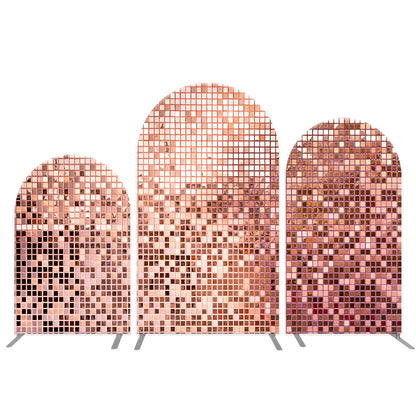 Photo of Fabric Pink Sequin Trio Chiara Wall Backdrop